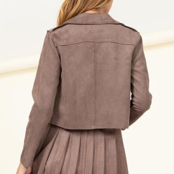 HYFVE Faux Suede Moto Biker Jacket SZ L - Picture 5 of 5